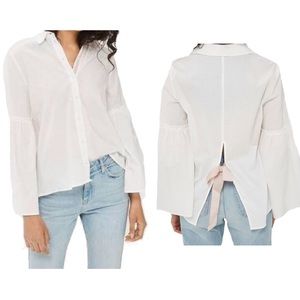 Topshop Bell Sleeve Bow Top